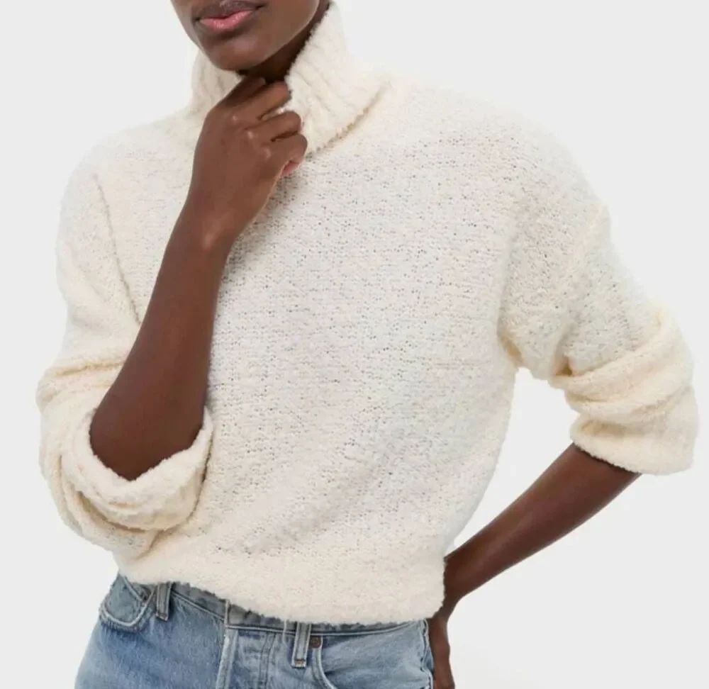 NWT Tuckernuck Ivory Boucle Whilden Sweater Top sz Large